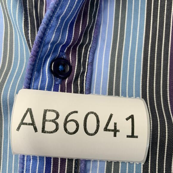 Scully Shirt Men XXL Blue Striped Print Long Sleeve Pearl Button Up Colorful - Picture 10 of 10
